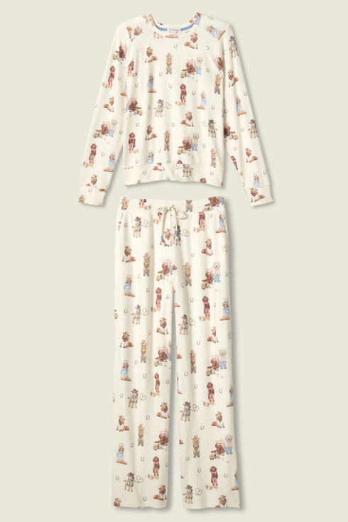 Pj Salvage Ruff On The Range Dog Print PJ Set